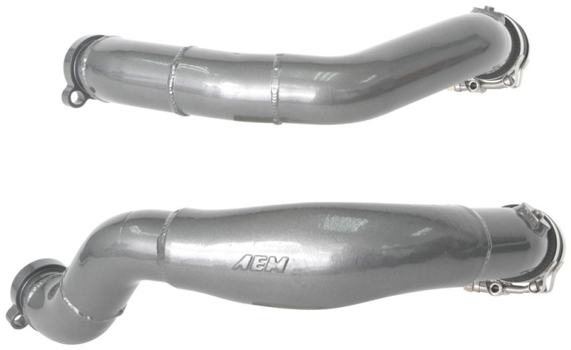BMW M4 Intercooler Charge Pipe Kit - AEM Induction - Mandrel-Bent Aluminum - Gunmetal Gray - `15-`20